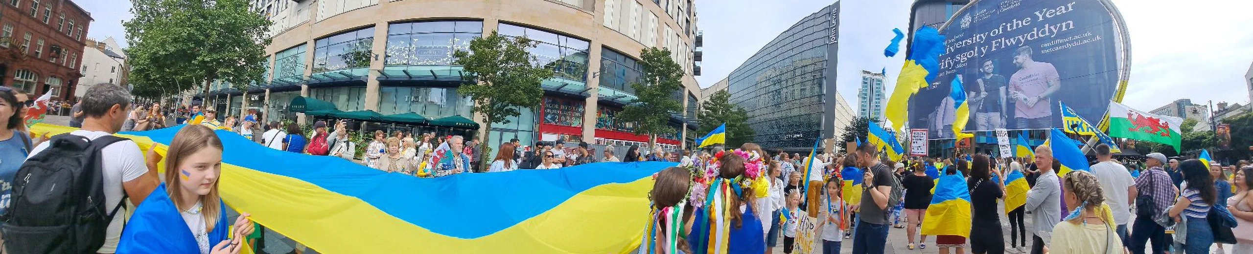 March in Cardiff in honor of Independence Day of Ukraine