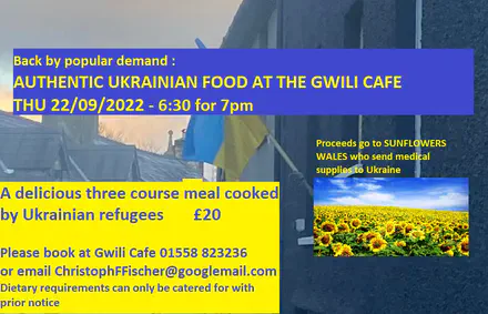 Fundraising dinner at Gwili Kitchen Cafe, Llandeilo